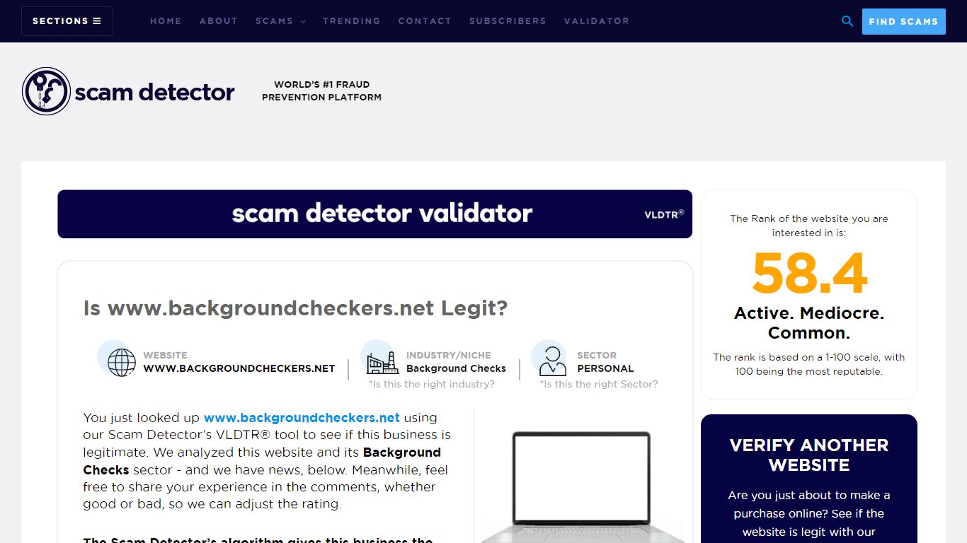 backgroundcheckers.net Review - Scam Detector